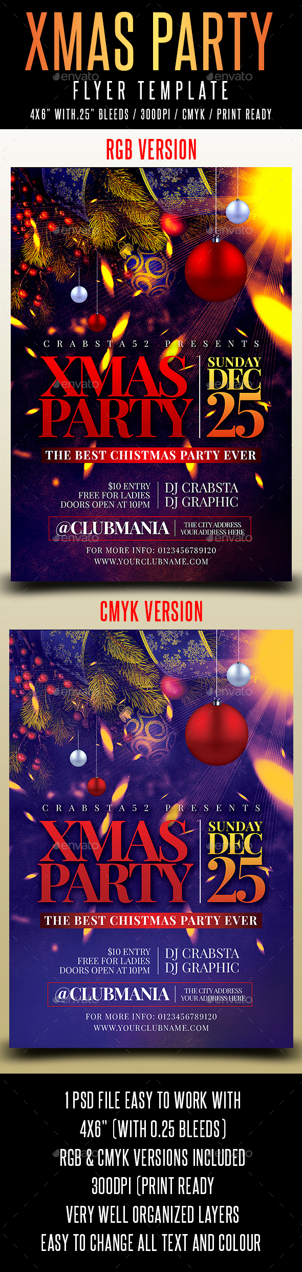 Xmas Party Flyer Template - Holidays Events