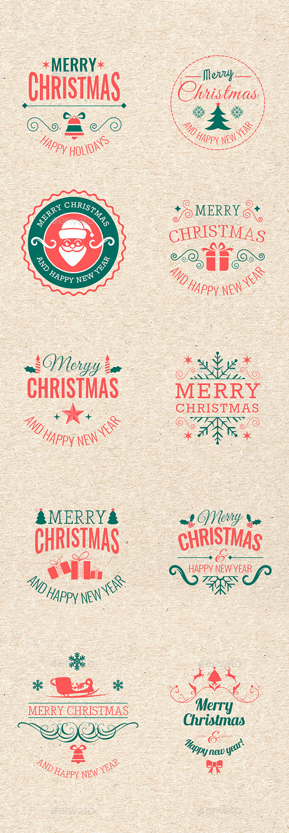 Christmas Badges - Badges & Stickers Web Elements