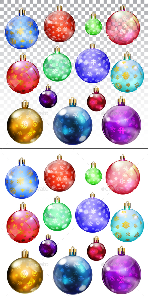 Christmas Balls With Snowflakes - Christmas Seasons/Holidays