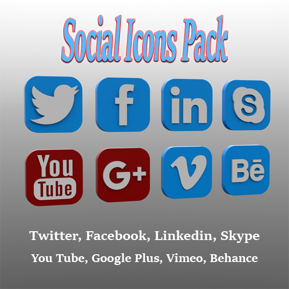 Social Icons Pack - 3Docean 13743366