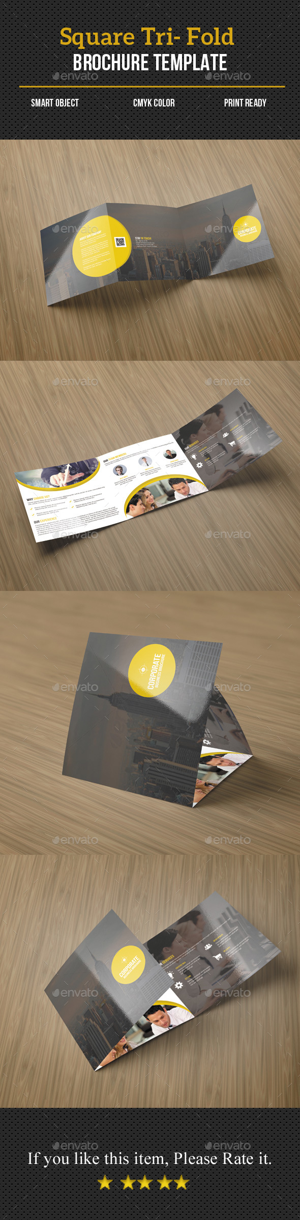 Square Tri- Fold Business Brochure - Corporate Brochures
