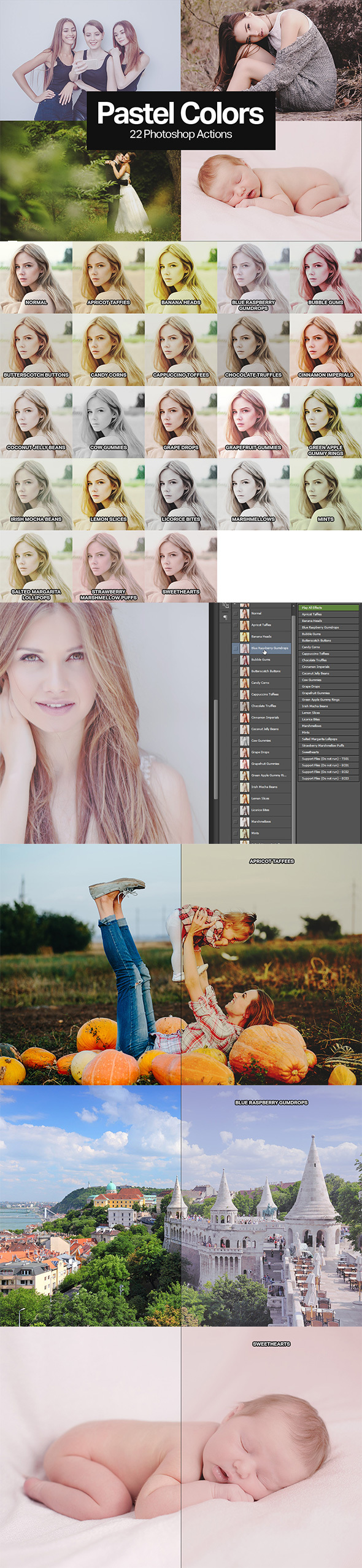 22 Soft Pastel Photoshop Actions - Photo Effects Actions