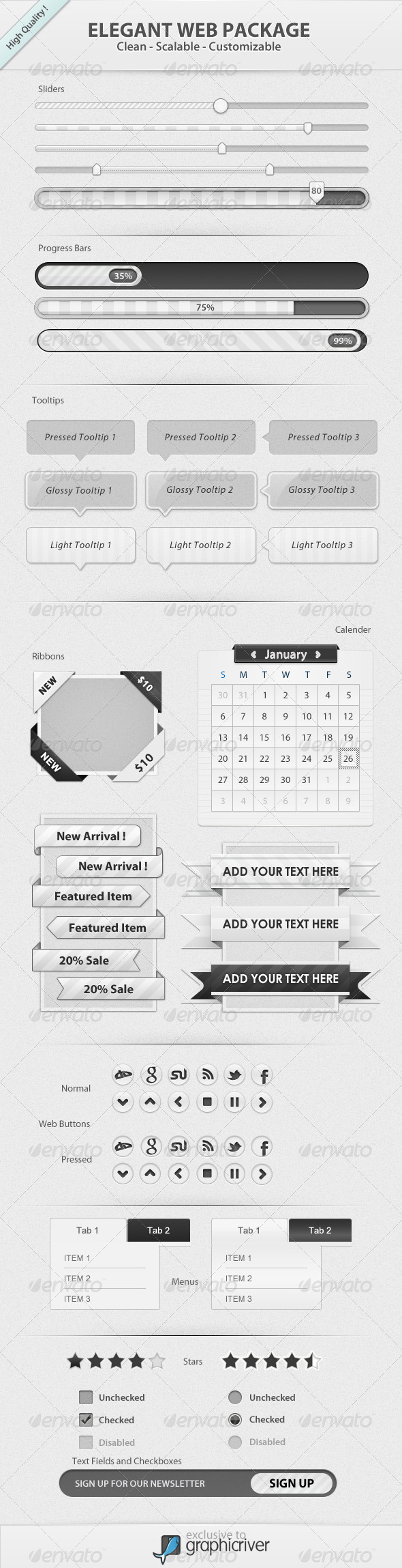 Elegant Web Package - User Interfaces Web Elements