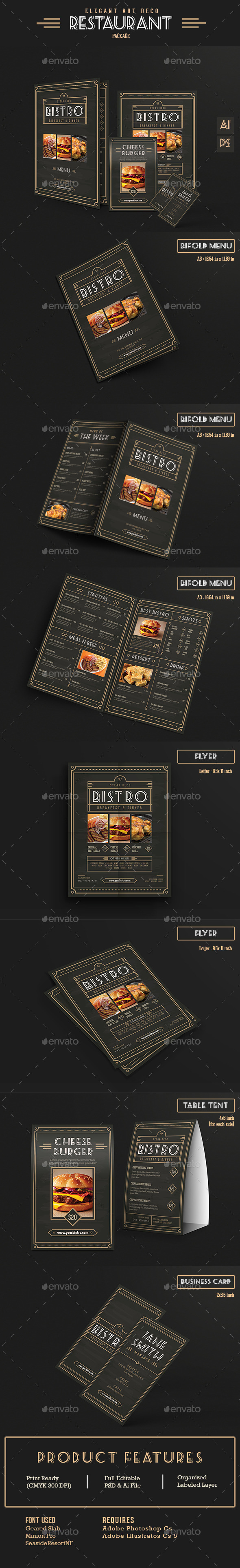 Elegant Restaurant Package - Food Menus Print Templates