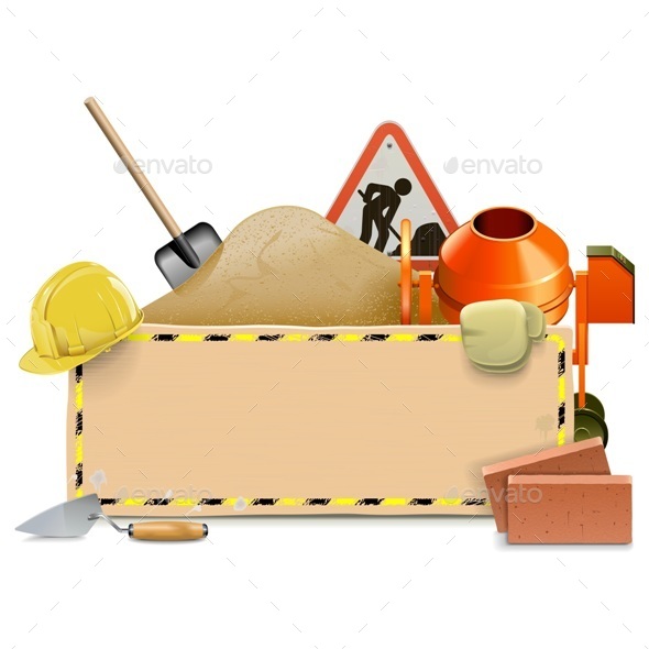 Construction Board with Concrete Mixer - Industries Business