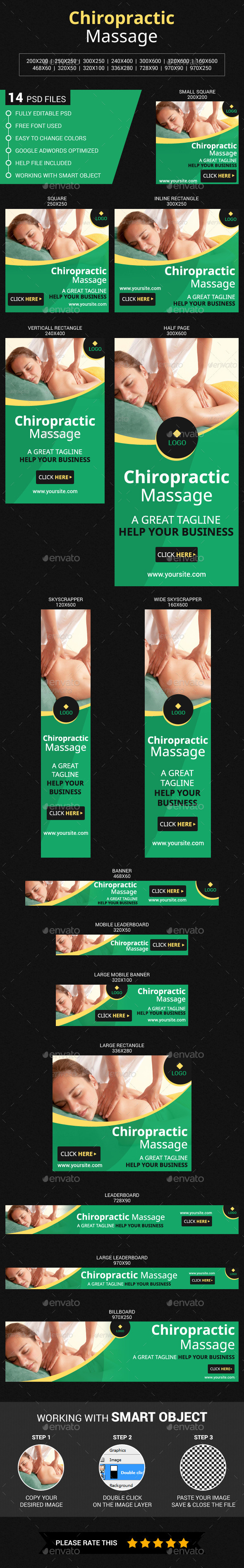 Chiropractic Massage - Banners & Ads Web Elements
