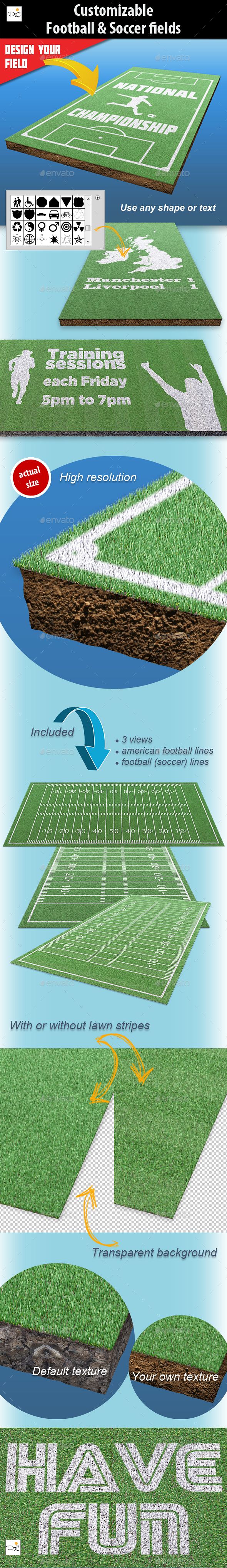 Customizable football & soccer fields - Miscellaneous Print