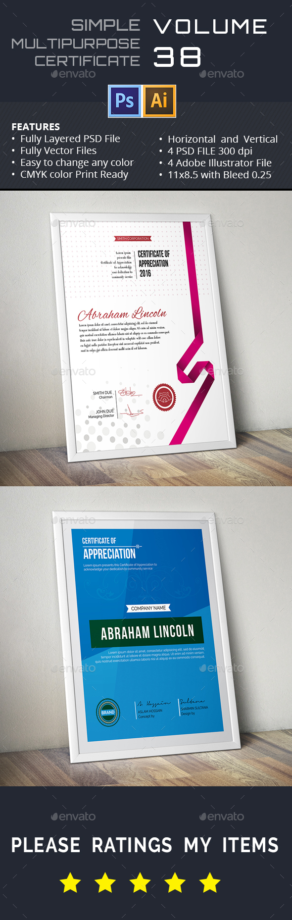 Easy Simple Multipurpose Certificate GD038 - Certificates Stationery