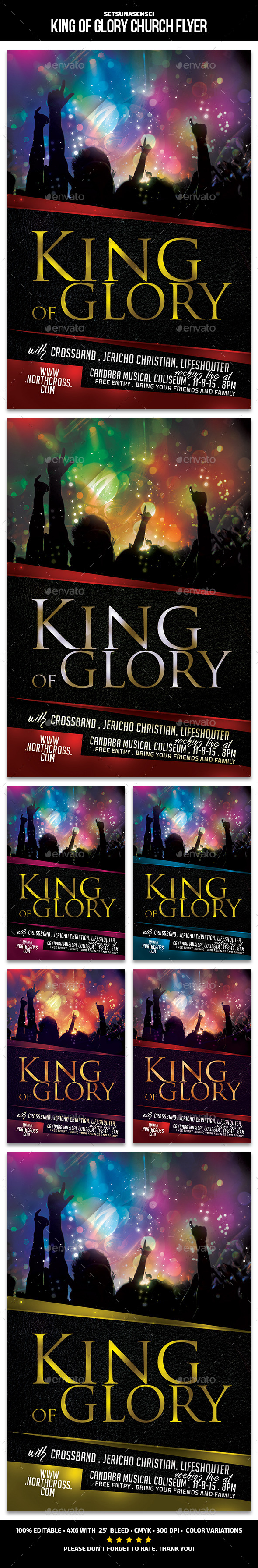 King of Glory Church Flyer - Church Flyers