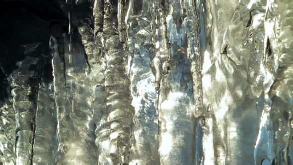 Beautiful Icicles Thawing In Springtime