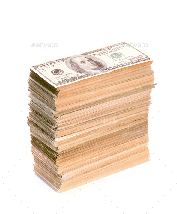 Big stack of dollar banknotes - Stock Photo - Images