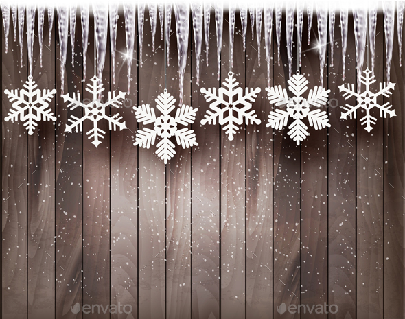 Christmas Background With Snowflakes - Christmas Seasons/Holidays