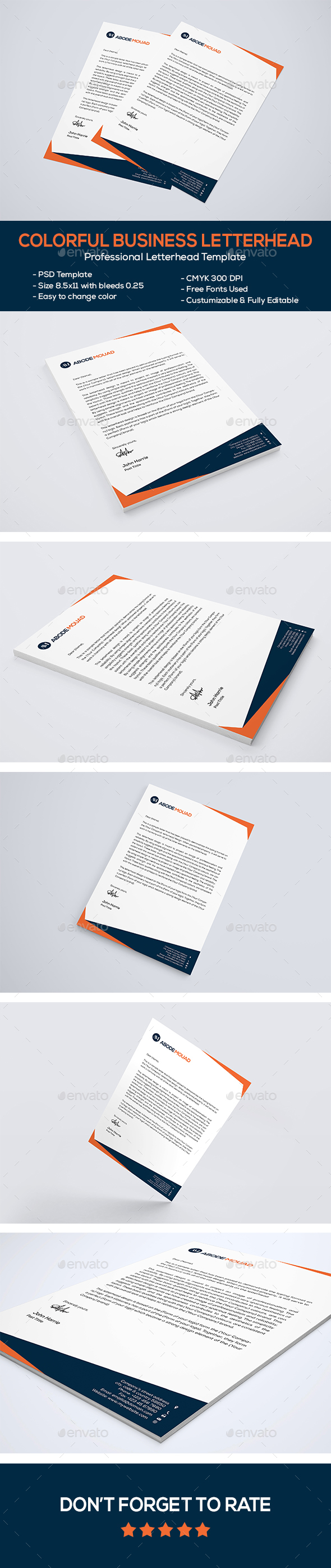 Colorful Business Letterhead - Stationery Print Templates