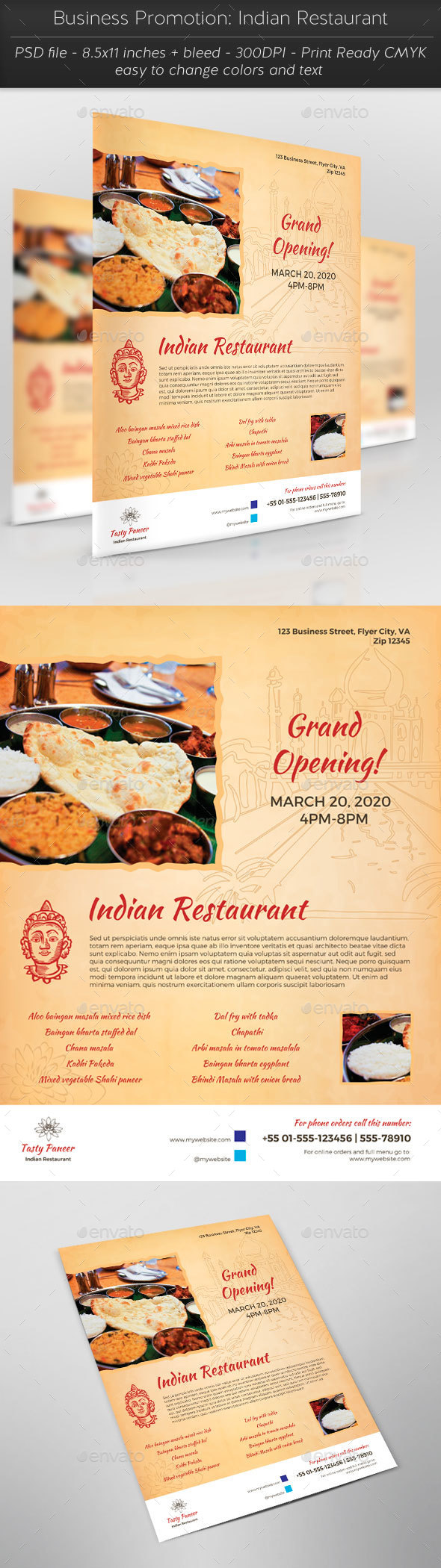 Business Promotion: Indian Restaurant - Restaurant Flyers