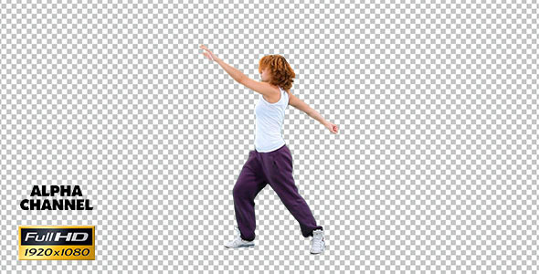 Girl Dancing on a Transparent Background 1