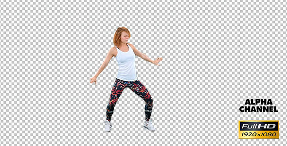 Girl Dancing on a Transparent Background 3