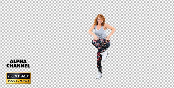 Girl Dancing on a Transparent Background 4