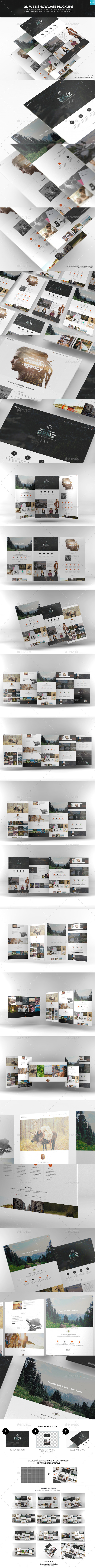 3D Web Showcase Mockups - Website Displays