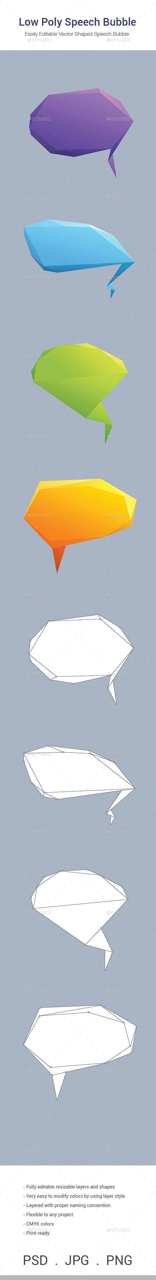 Speach Bubble low poly - Illustrations Graphics