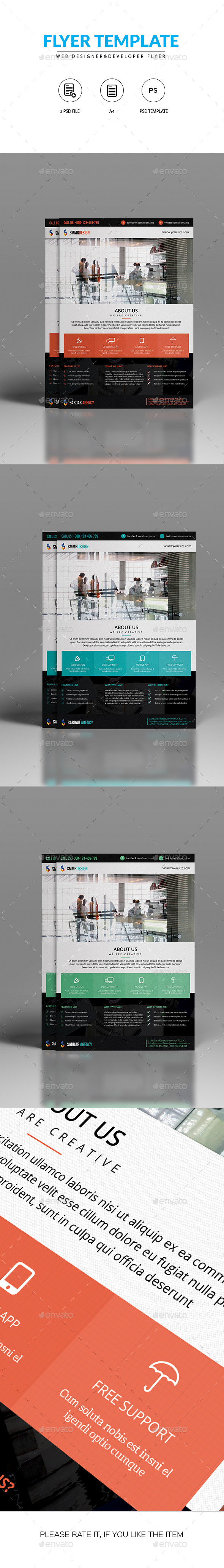 Flyer for Web Designer & Developers - Corporate Flyers
