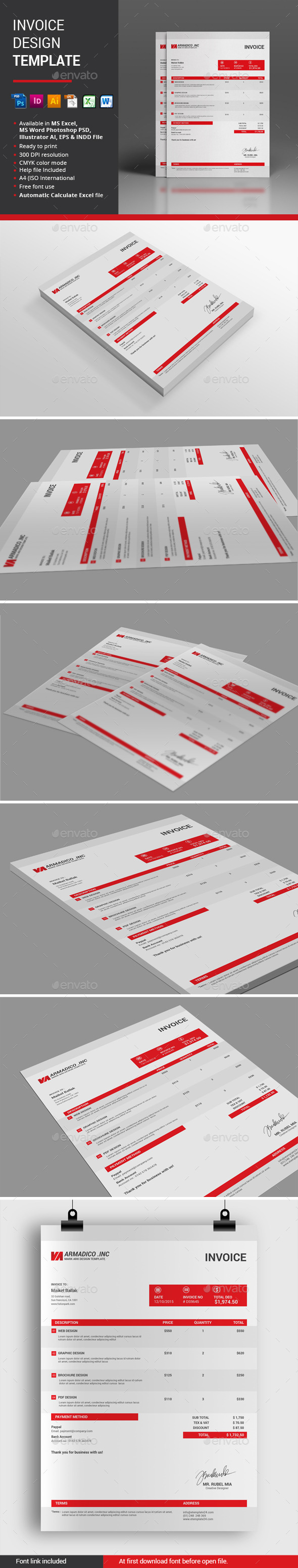 Invoice Desgin Template - Proposals & Invoices Stationery