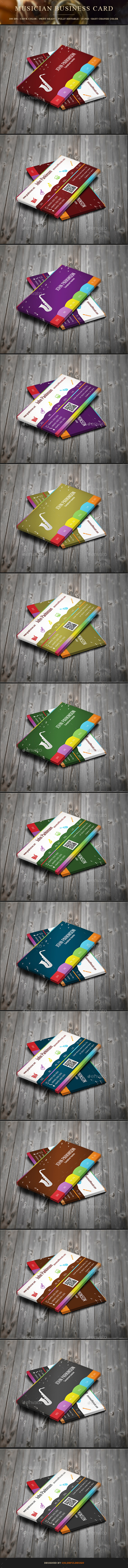 Personal Musician Business Card - Industry Specific Business Cards