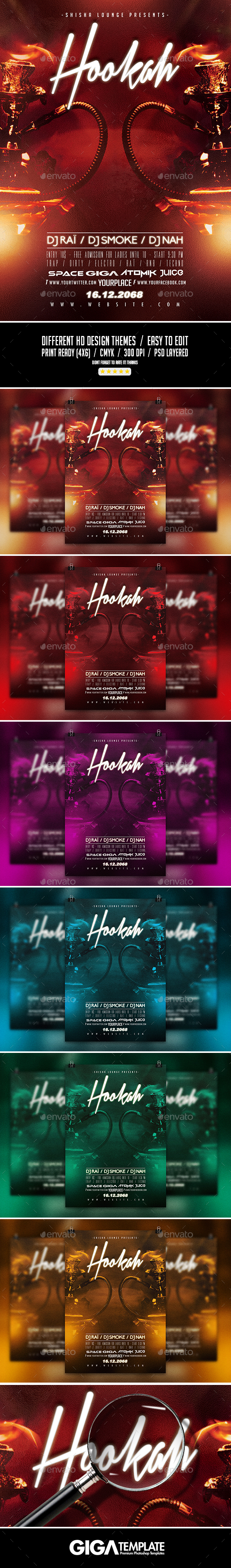 Hookah Lounge | Chic Shisha PSD Flyer Template - Events Flyers