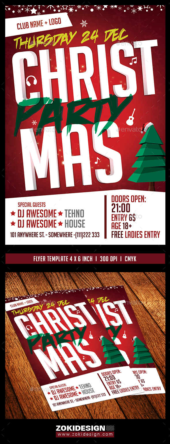 Christmas Party Flyer Template - Holidays Events