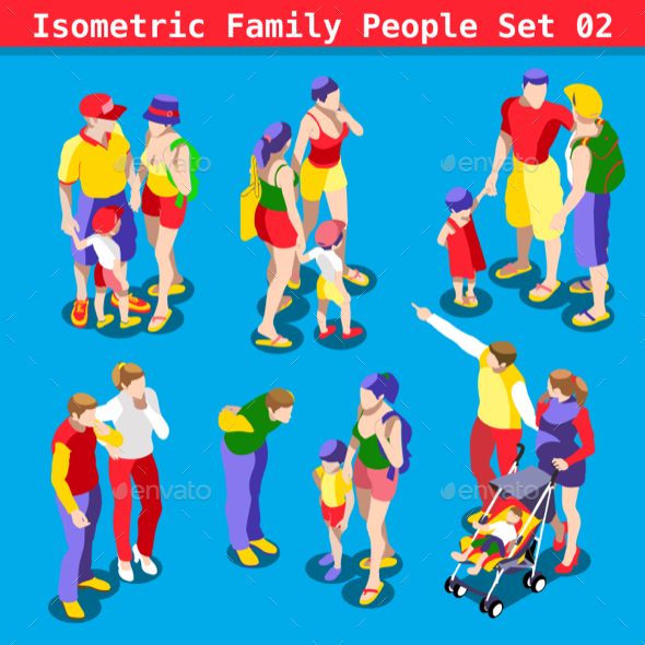 Family Set 02 People Isometric - People Characters