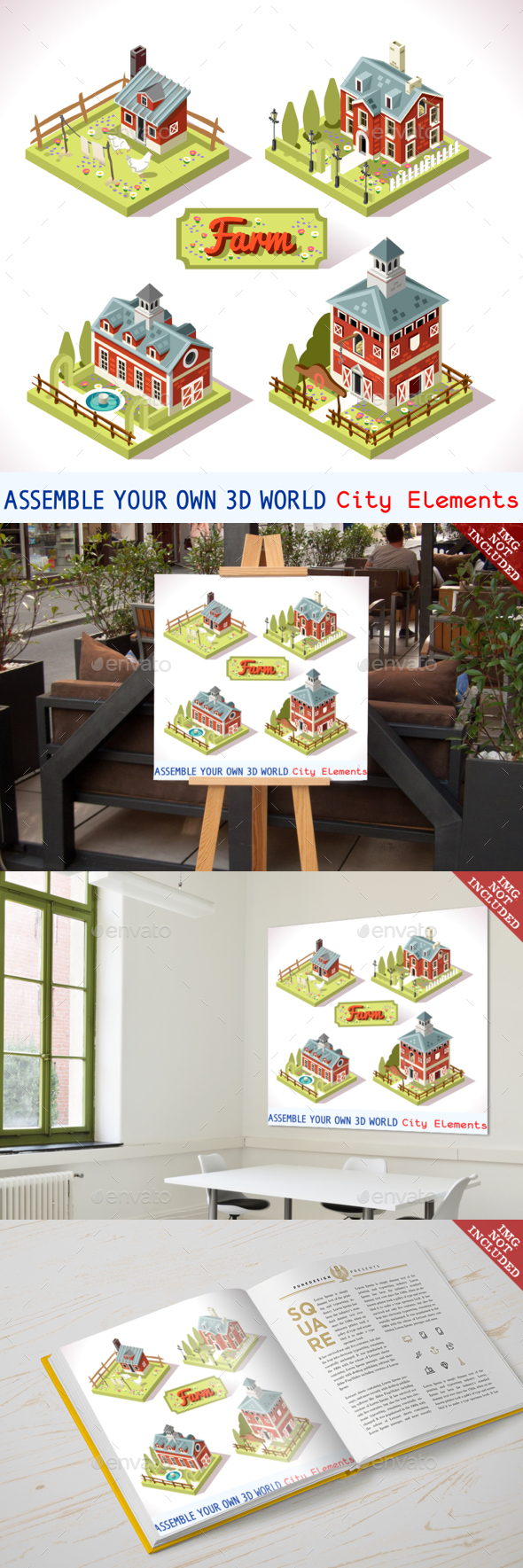 Farm Tiles 02 Set Isometric - Buildings Objects