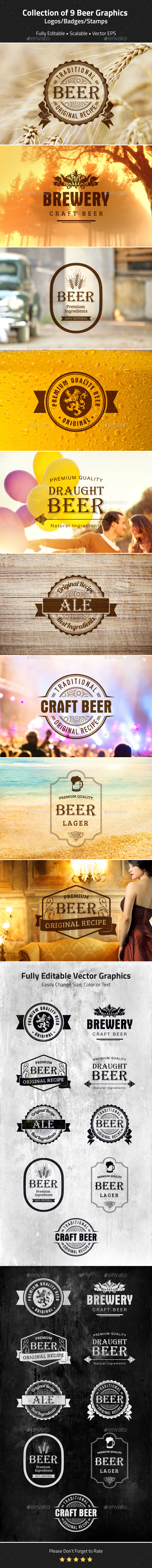 Beer Logos, Badges, Stamps - Badges & Stickers Web Elements