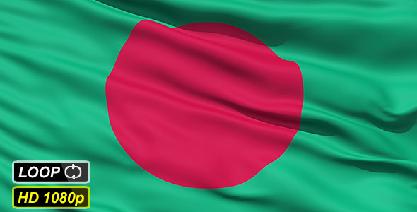 Waving National Flag of Bangladesh