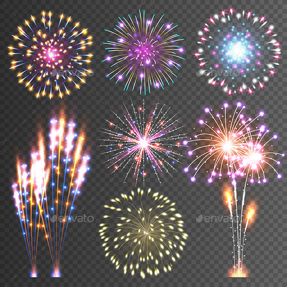 Festive Vector Isolated Firework - Seasons/Holidays Conceptual