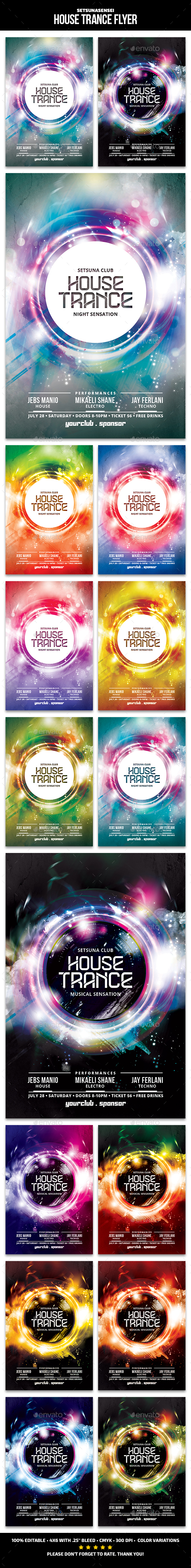House Trance Flyer - Clubs & Parties Events