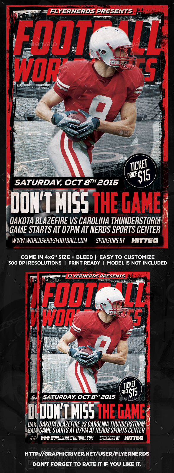 Football World Series Championships Sports Flyer - Sports Events