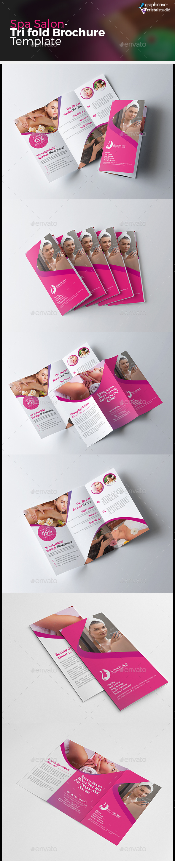 Spa & Beauty Salon Tri fold Brochure - Corporate Brochures