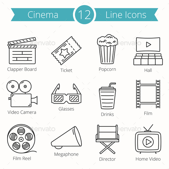 Cinema Line Icons - Media Icons