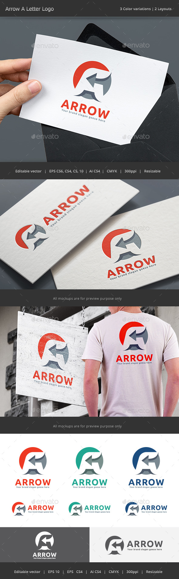 Arrow Letter A Logo - Letters Logo Templates