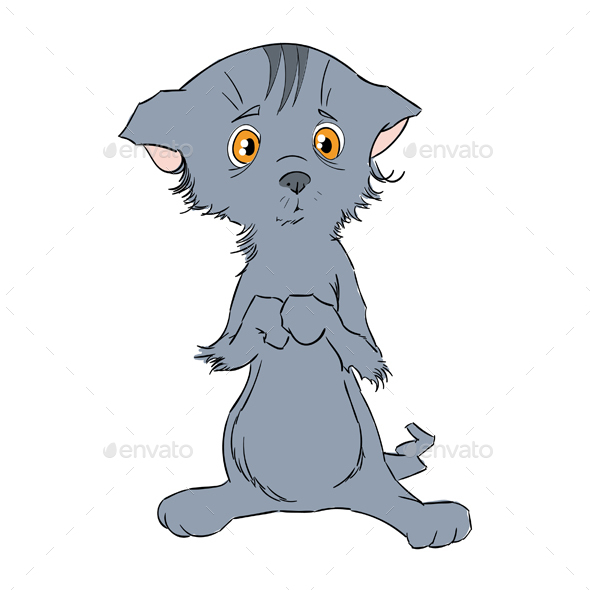 Sad Kitten - Characters Illustrations