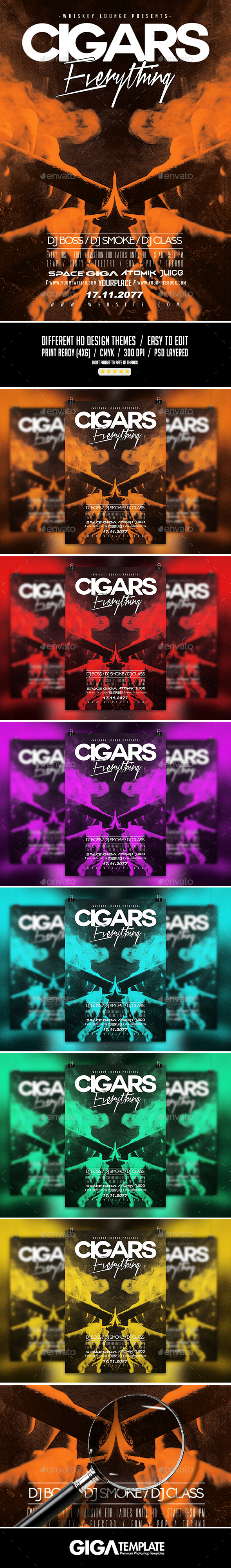 Cigars Everything | Luxury Chic Flyer PSD Template - Events Flyers