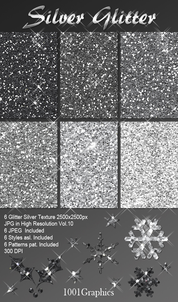 Silver Glitter Pack - Photoshop Add-ons