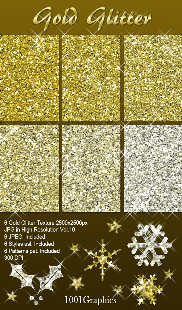 Gold Glitter Pack - Photoshop Add-ons