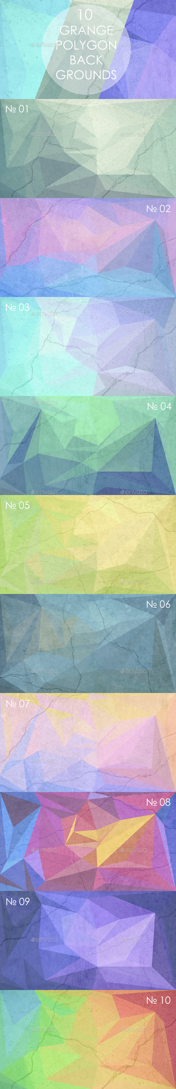 10 Grange Polygon Backgrounds - Abstract Backgrounds