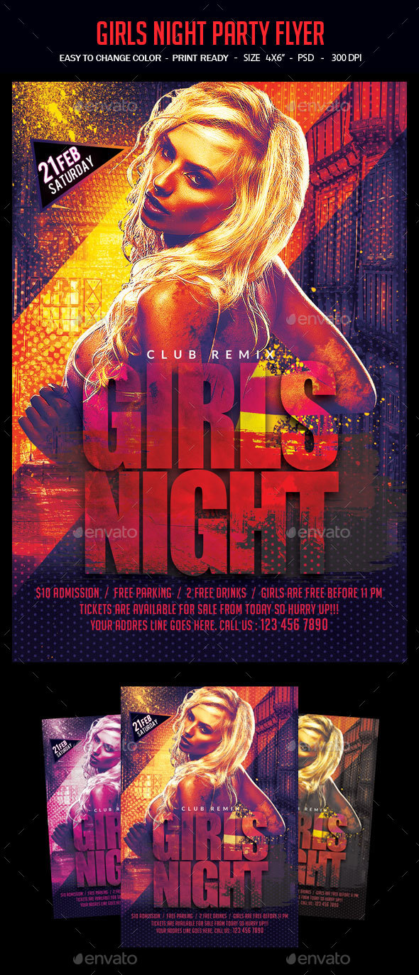 Girls Night Party Flyer - Clubs & Parties Events