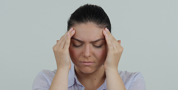 Woman with Terrible Headache 