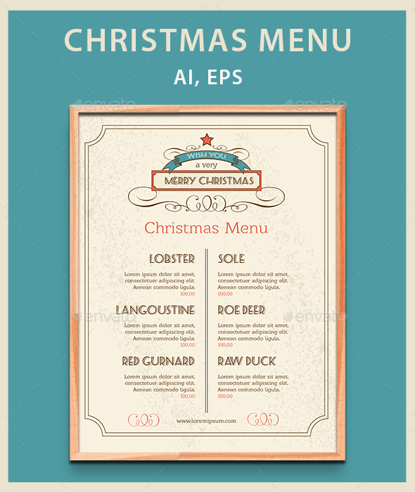 Christmas Food Menu - Food Menus Print Templates