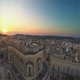 Aerial Old Buildings in the Sunset Aerial Old Buildings in the Sunset - VideoHive Item for Sale