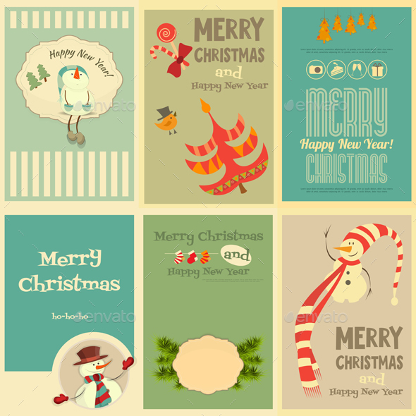 Set of Cute Christmas Mini Posters - Christmas Seasons/Holidays