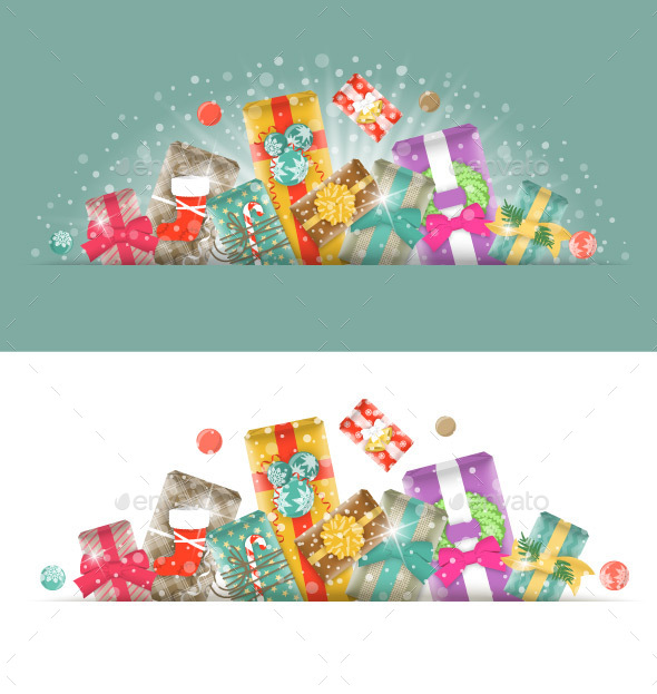 Christmas Gifts Horizontal Header Banner - Christmas Seasons/Holidays