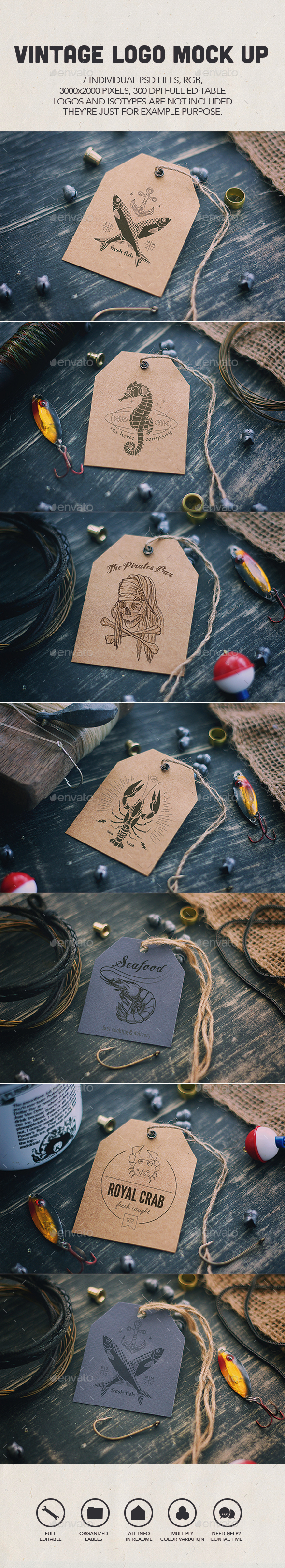 Sea Vintage Logo Mock Ups - Product Mock-Ups Graphics